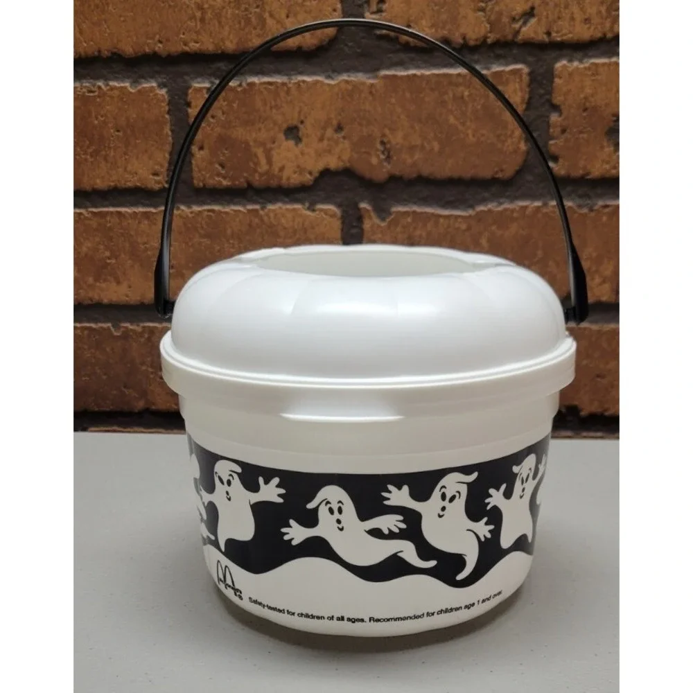 Vintage 1993 McDonalds McBoo Ghost Bucket Halloween Trick-or-Treat Candy Pail WH